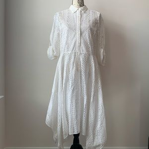 BCBG MaxAzria Eyelet Asymmetric Dress